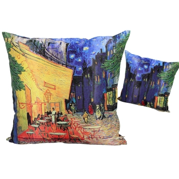 Poduszka z wypełnieniem/suwak - V. van Gogh, Taras kawiarni w nocy (CARMANI)