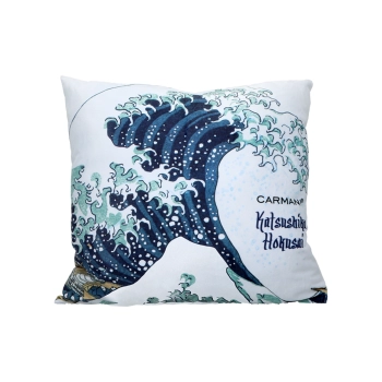 Poduszka z wypełnieniem/suwak - Hokusai Katsushika, Wielka fala w Kanagawie (CARMANI)