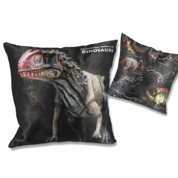 Poduszka z wypełnieniem/suwak - Prehistoric  World of Dinosaurs (CARMANI)