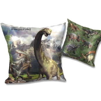 Poduszka z wypełnieniem/suwak - Prehistoric  World of Dinosaurs (CARMANI)
