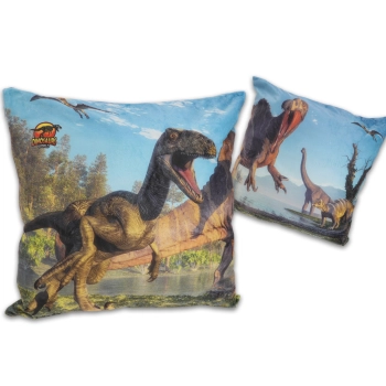Poduszka z wypełnieniem/suwak - Prehistoric  World of Dinosaurs (CARMANI)