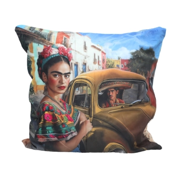 Poduszka z wypełnieniem/suwak - inspirowane malarstwem F. Kahlo (CARMANI)