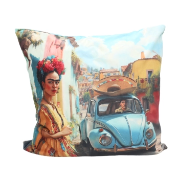 Poduszka z wypełnieniem/suwak - inspirowane malarstwem F. Kahlo (CARMANI)