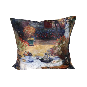 Poduszka z wypełnieniem/suwak - C. Monet, Śniadanie (CARMANI)