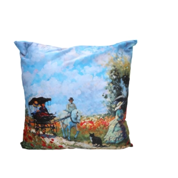 Poduszka z wypełnieniem/suwak - C. Monet, Dyliżans (CARMANI)
