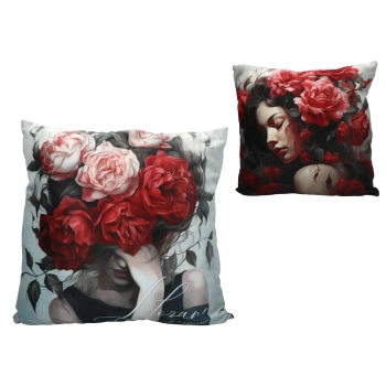 Poduszka z wypełnieniem/suwak - L. Lozano, Lady`s Floral Symphony (CARMANI)