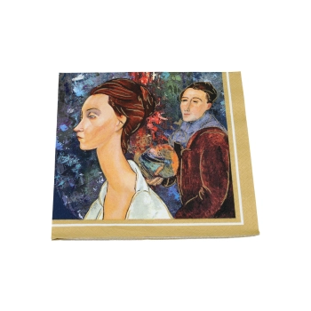Serwetki papierowe 20szt. - A. Modigliani, Kobieta w kapeluszu i Mario Varvogli (CARMANI)