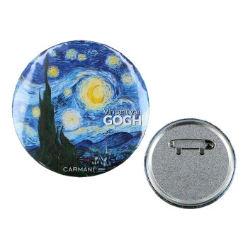 Kpl. 10 przypinek - V. van Gogh, Gwiaździsta Noc (CARMANI)