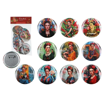 Kpl. 10 przypinek - Mix, F. Kahlo (CARMANI)