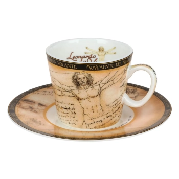 Filiżanka espresso - L. da Vinci, Człowiek Witruwiański (CARMANI)