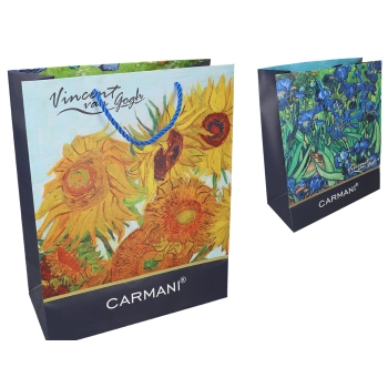 Torebka prezentowa - V. van Gogh, Irysy, Słoneczniki (CARMANI)