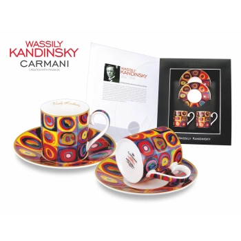 Kpl. 2 filiżanek espresso - Wassily Kandinsky. Color Stady. Squares with concentric circles /1913r.