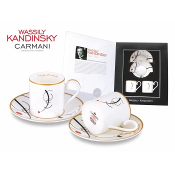 Kpl. 2 filiżanek espresso - Wassily Kandinsky. Free curve to the point. Accompanying sound of geomen