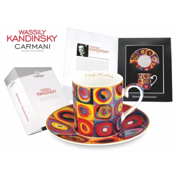 Kpl. Filiżanka ze spodkiem - Wassily Kandinsky. Color Stady. Squares with concentric circles /1913r