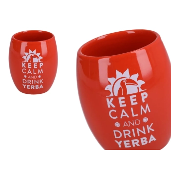 Matero Ceramico HUEVO red (biały nadruk)