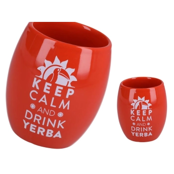 Matero Ceramico HUEVO red (biały nadruk)