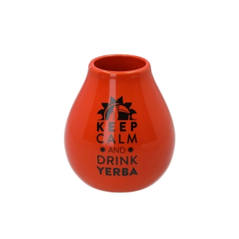 Matero Ceramico LUKA ORANGE 350 ml  z logo MATE GREEN