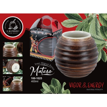 Naczynie Ceramiczne do Yerby - brązowa opona