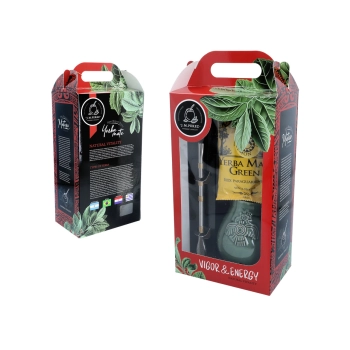 Zestaw do Yerby - Naczynie Ceramiczne zieleń transparentna) + bombilla + Yerba Mate Green 50g