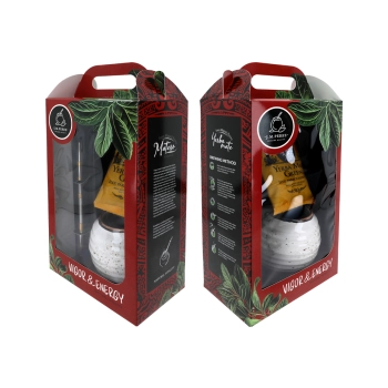 Zestaw do Yerby - Naczynie Ceramiczne (kremowe) + bombilla + Yerba Mate Green 50g