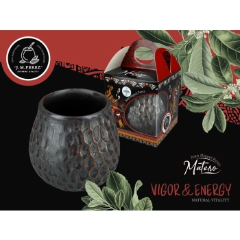Naczynie Ceramiczne do Yerby - plaster miodu, metaliczny