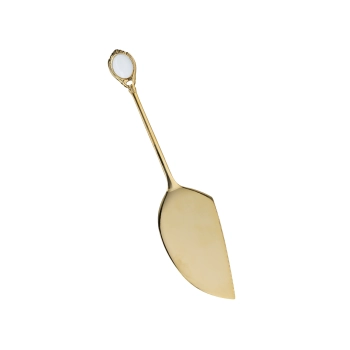 Łopatka do ciasta powlekana 24K złotem - Białe oczko (CARMANI)