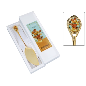 Łopatka do ciasta powlekana 24K złotem - V. van Gogh, Słoneczniki (CARMANI)