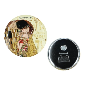 Otwieracz z magnesem - G. Klimt, Pocałunek, kremowe tło (CARMANI)