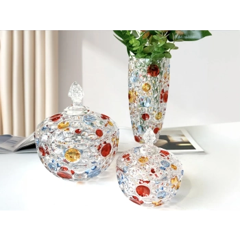 Wazon szklany średni - kolorowe plamy