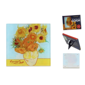 Podkładka szklana - V. van Gogh, Słoneczniki wazon (CARMANI)