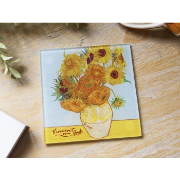 Podkładka szklana - V. van Gogh, Słoneczniki wazon (CARMANI)