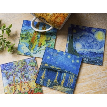 Kpl. 4 podkładek szklanych - V. van Gogh (CARMANI)