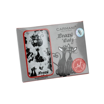 Podkładka szklana - Koci świat, białe (CARMANI)