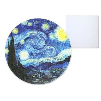 Deska szklana, okrągła - V. van Gogh, Gwiaździsta Noc (CARMANI)