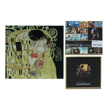 Podkładka szklana - G. Klimt, Pocałunek, czarne tło (CARMANI)