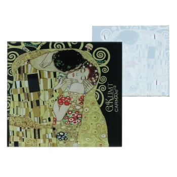 Podkładka szklana - G. Klimt, Pocałunek, czarne tło (CARMANI)