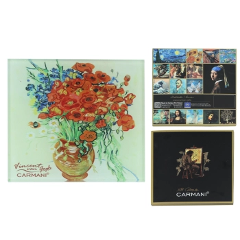 Podkładka szklana - V. van Gogh, Czerwone maki i stokrotki (CARMANI)