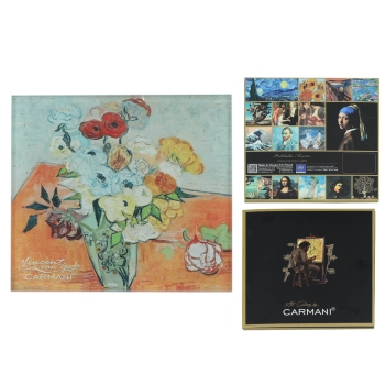 Podkładka szklana - V. van Gogh, Róże i zawilce (CARMANI)