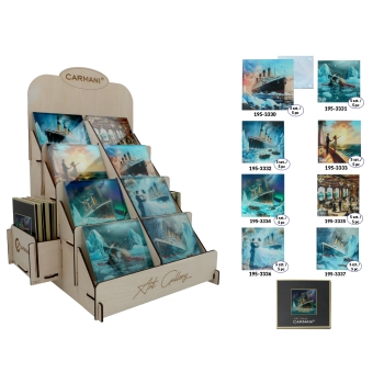 Kpl. 40 podkładek szklanych w display - Titanic (CARMANI)
