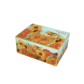 Szkatułka szklana na biżuterię - V. van Gogh, Słoneczniki (CARMANI)