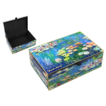 Szkatułka szklana na biżuterię - C. Monet, Nenufary  (CARMANI)