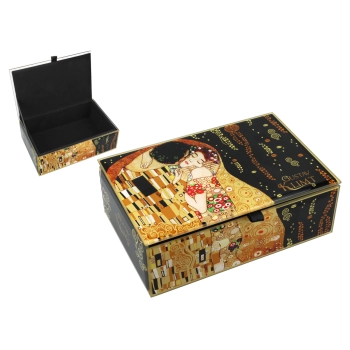 Szkatułka szklana na biżuterię - G. KLimt, Pocałunek (CARMANI)
