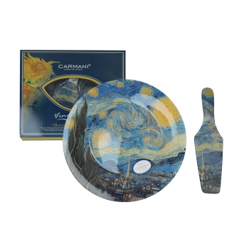 Talerz dekoracyjny z łopatką - V. van Gogh, Gwiaździsta Noc (CARMANI)