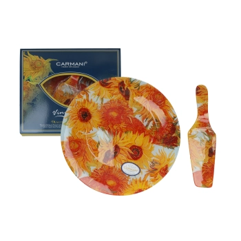 Talerz dekoracyjny z łopatką - V. van Gogh, Słoneczniki (CARMANI)