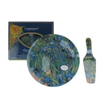 Talerz dekoracyjny z łopatką - V. van Gogh, Irysy (CARMANI)