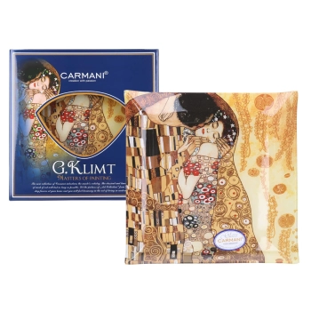 Talerz dekoracyjny - G. Klimt, Pocałunek 25x25cm