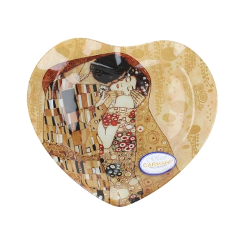 Talerz dekoracyjny serce - G. Klimt, Pocałunek 24.5x23cm