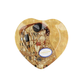 Talerz dekoracyjny serce - G. Klimt, Pocałunek 19x18cm