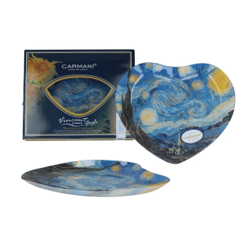 Talerz dekoracyjny serce - V. van Gogh, Gwiaździsta Noc (CARMANI)