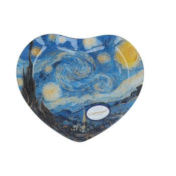 Talerz dekoracyjny serce - V. van Gogh, Gwiaździsta Noc (CARMANI)